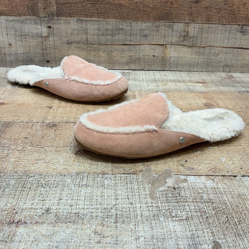 UGG 1020027 Slippers Womens Size 8 39 Pink Suede Shearling Mule Shoes Comfort